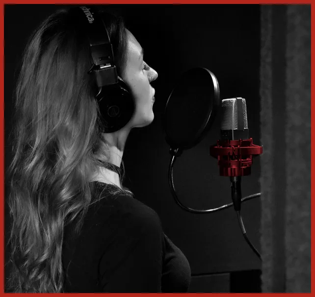 Black Cave Recordings' treated Edinburgh vocal and spoken-word booth with microphone